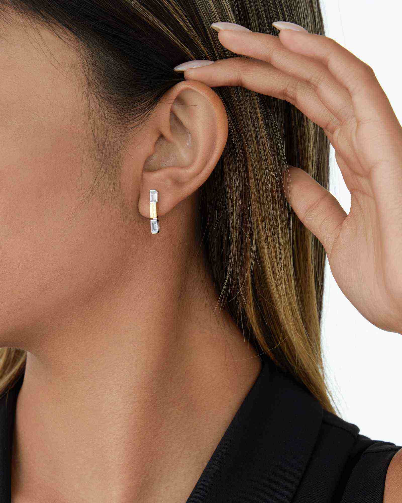 Bicolore Baguette Earring - 8242500 - Image 3