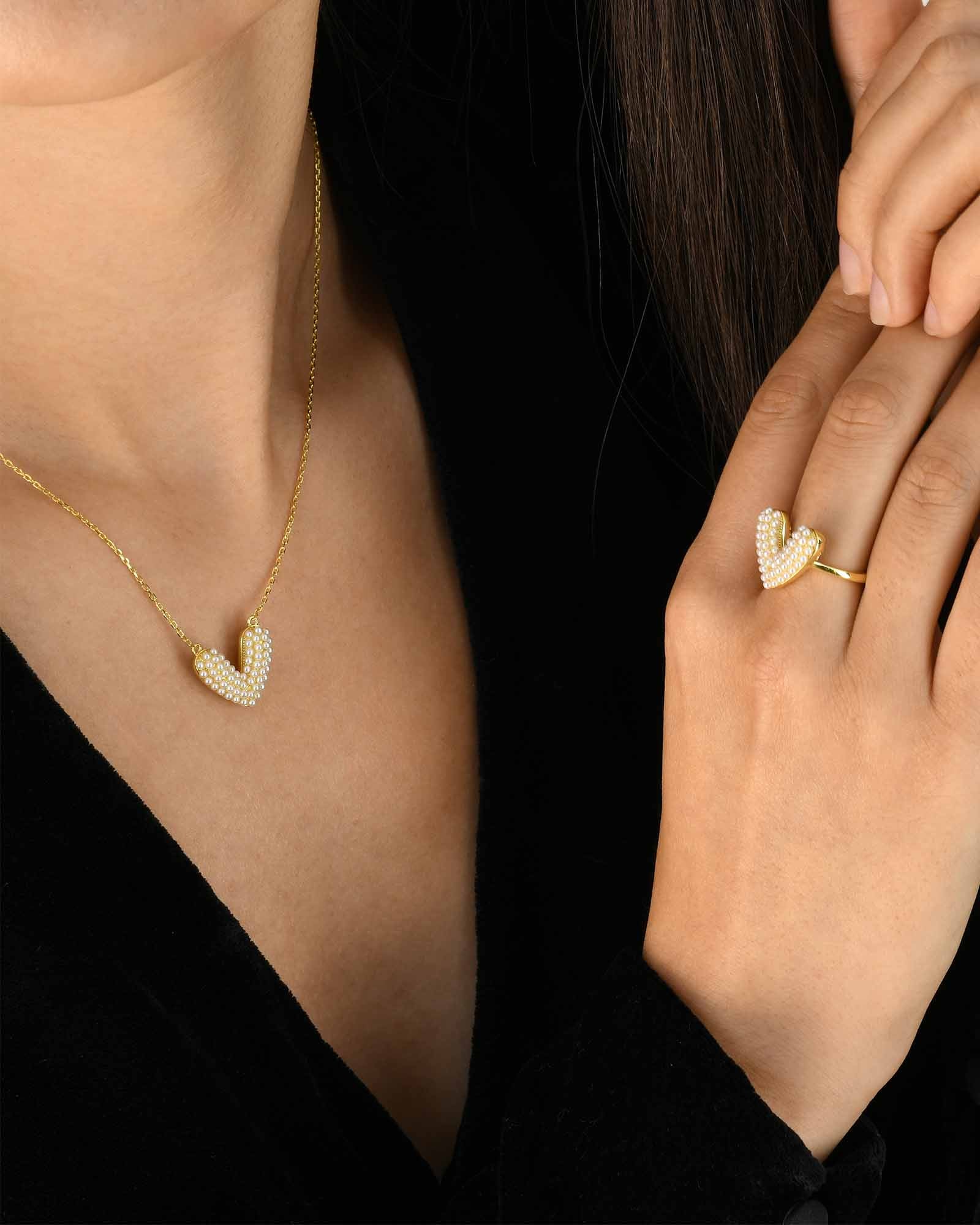 Heart Pearl Necklace - 8130000 - Image 3