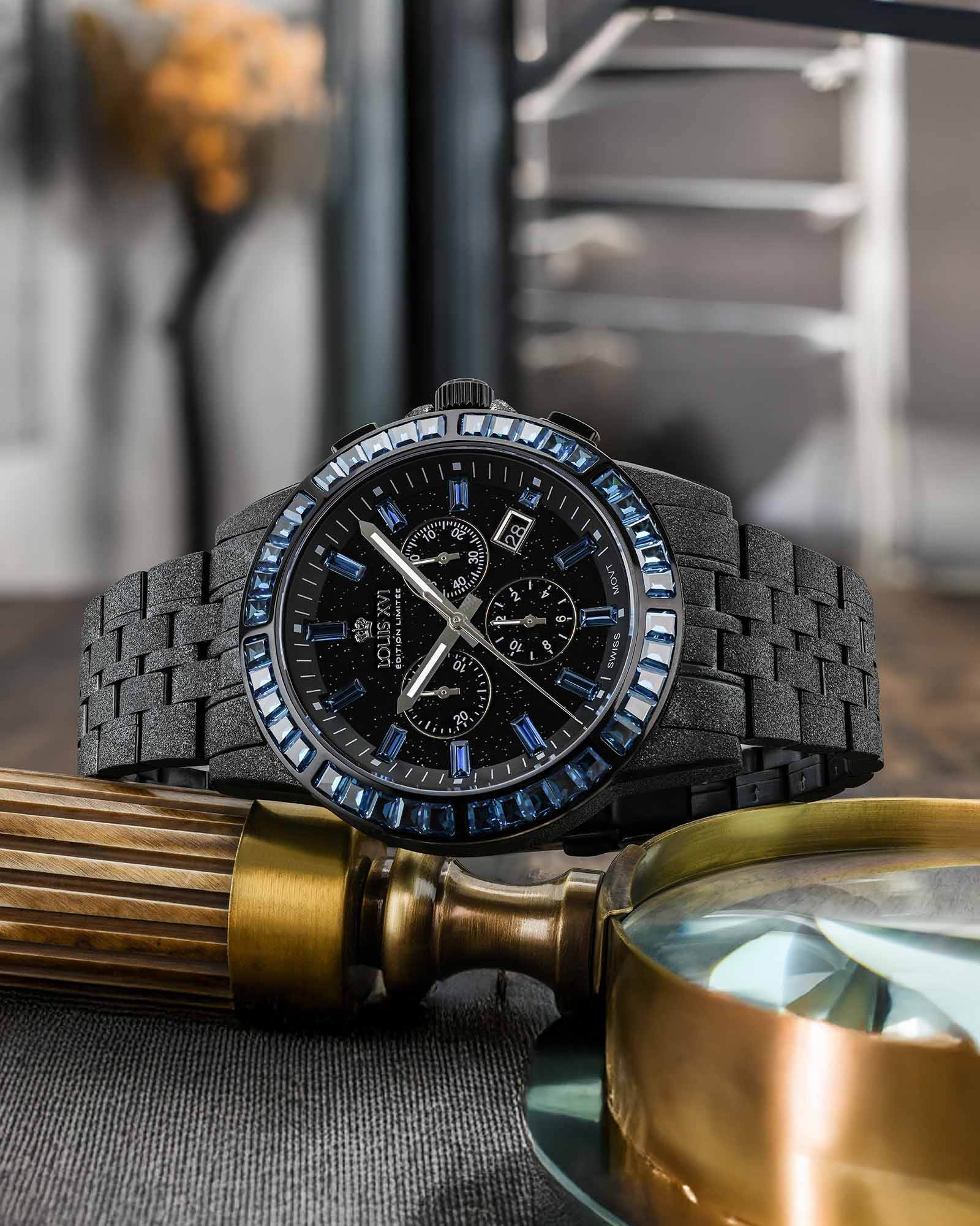 Majesté Frosted Iced Out 1181 Midnight Blue - 43mm - Image 4