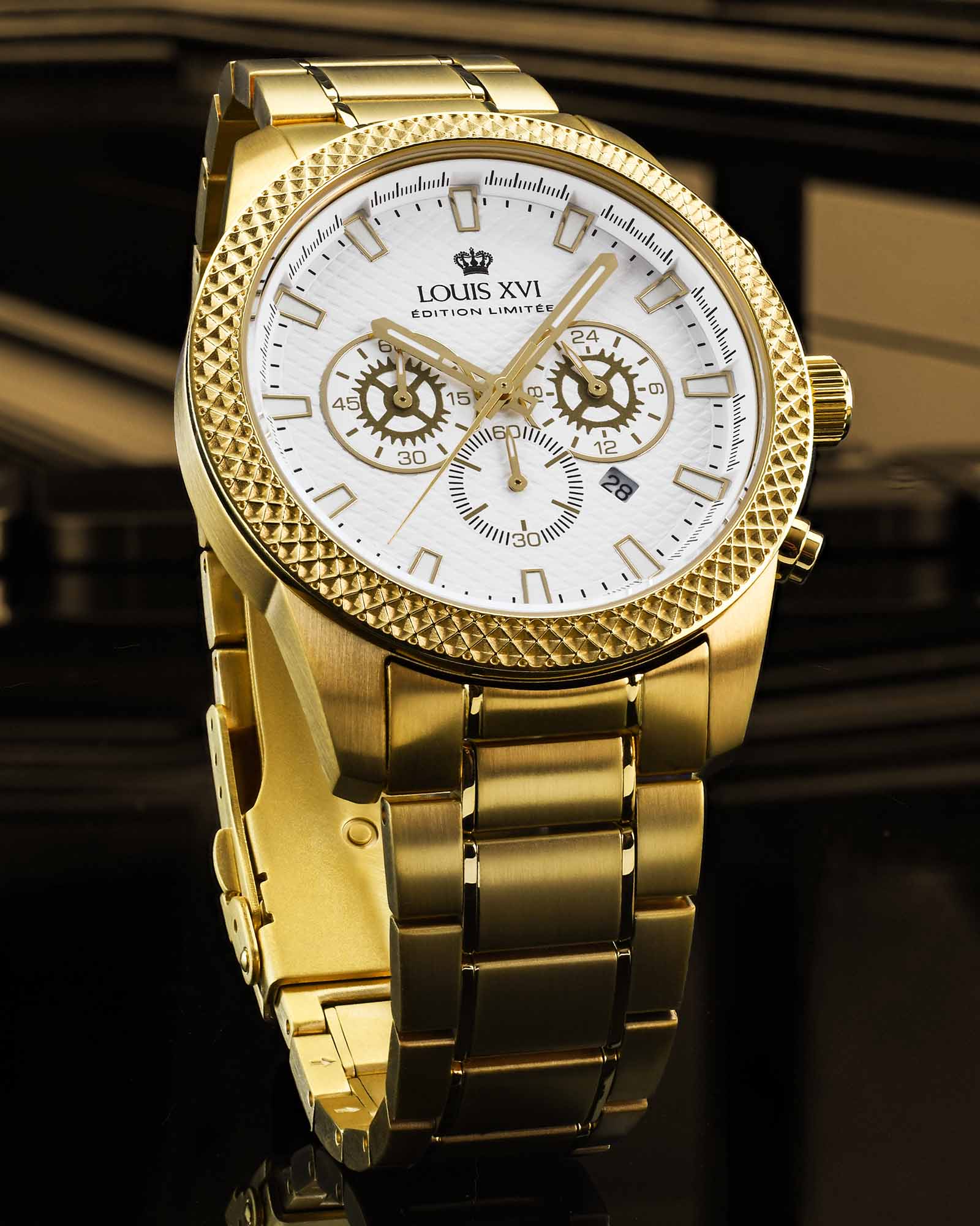 Mirage 3301 Chronograph Gold White - Image 4